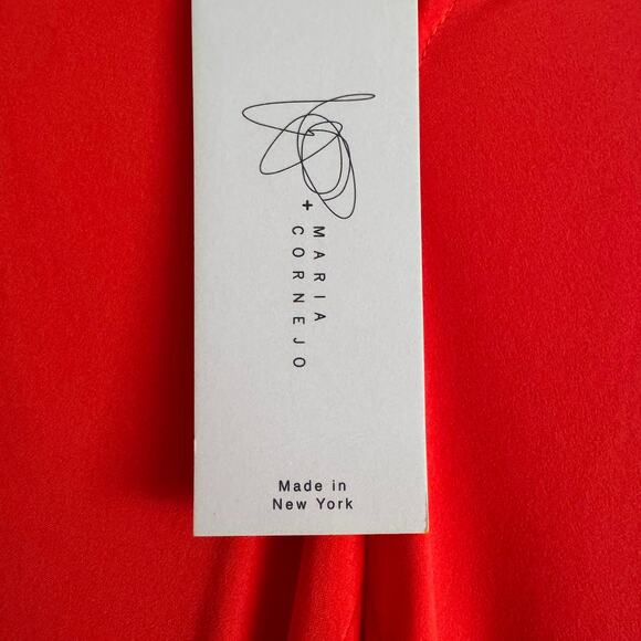 Zero + Maria Cornejo Koya Silk Charmeuse Dress in Safety Orange Size 6 New $895 - Picture 3 of 8